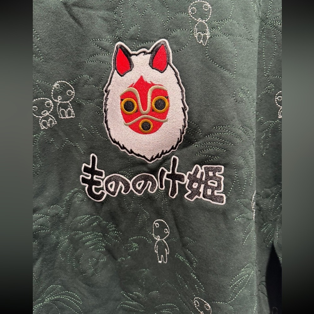 Studio Ghibli Princess Mononoke San's Mask Kodama Embroidered Crewneck - Picture 4 of 7